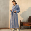 Bathrobe Adult Soft Plush Fleece Bathrobe Home Wearing Bath Robe Factory